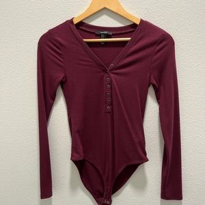 Burgundy forever21 body suit!!